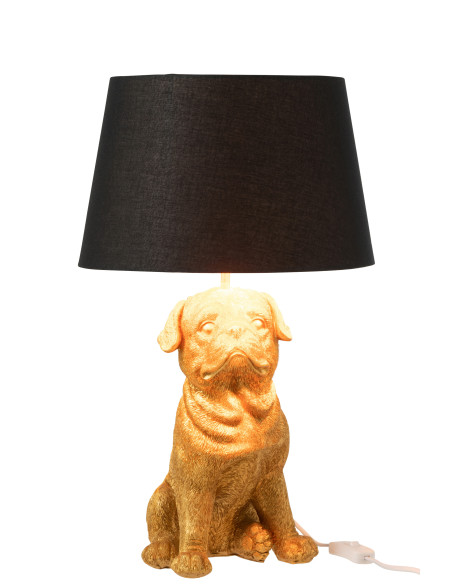 Chien assis en résine doréeJ-Line