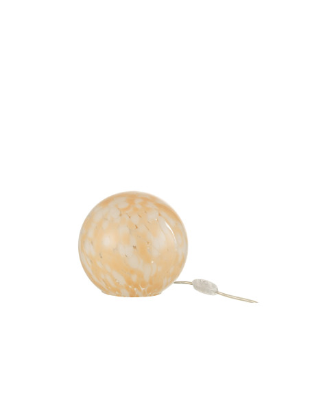 Lampe Melissa ronde en verre beige petiteJ-Line Lampe Melissa ronde en verre beige petiteJ-Line