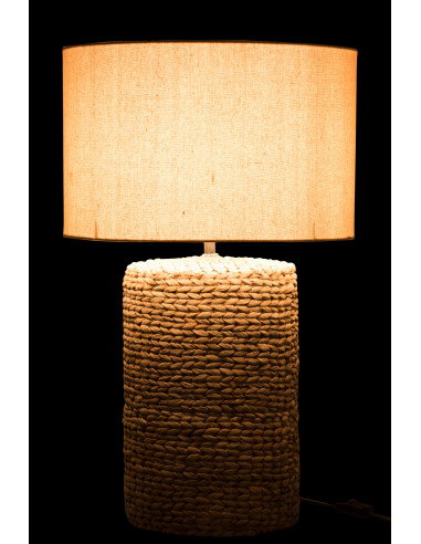 Pied de lampe + Abat-jour en tresse épaisse en béton/coton naturel LJ-Line