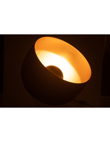 Lampe ronde intérieure en métal doré et noir de grande tailleJ-Line