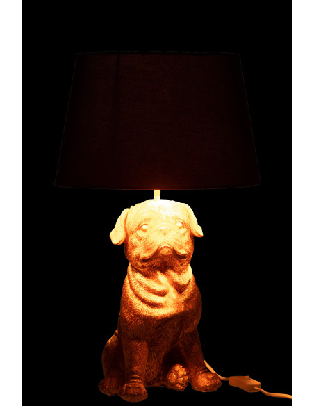 Chien assis en résine doréeJ-Line