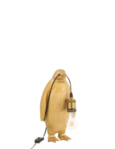 Lampe de table Pingouin en résine dorée petiteJ-Line Lampe de table Pingouin en résine dorée petiteJ-Line