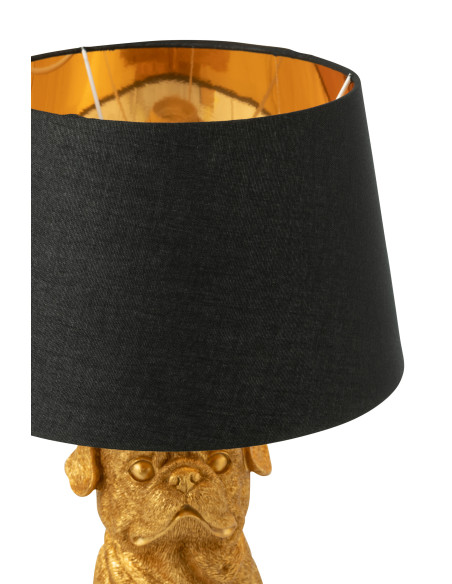 Chien assis en résine doréeJ-Line