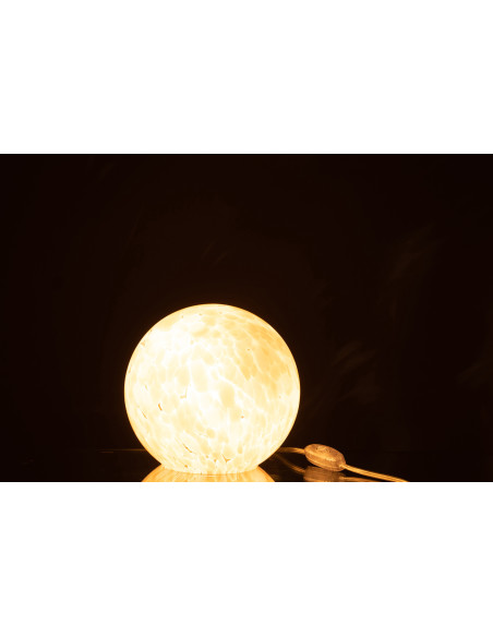 Lampe Melissa ronde en verre beige petiteJ-Line Lampe Melissa ronde en verre beige petiteJ-Line