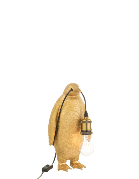 Lampe de table Pingouin en résine dorée petiteJ-Line Lampe de table Pingouin en résine dorée petiteJ-Line