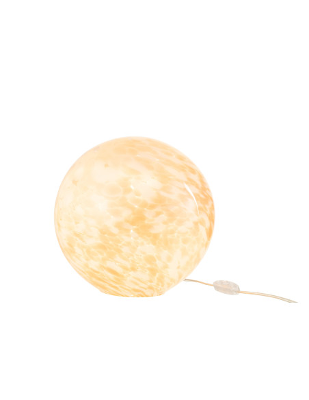 Lampe Melissa Ronde en Verre Beige GrandeJ-Line Lampe Melissa Ronde en Verre Beige GrandeJ-Line