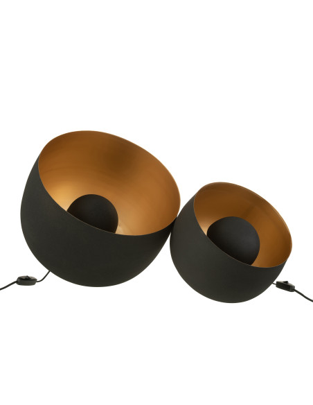 Lampe ronde intérieure en métal doré et noir de grande tailleJ-Line Lampe ronde intérieure en métal doré et noir de grande tailleJ-Line