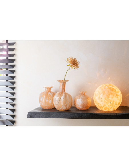 Lampe Melissa ronde en verre beige petiteJ-Line Lampe Melissa ronde en verre beige petiteJ-Line