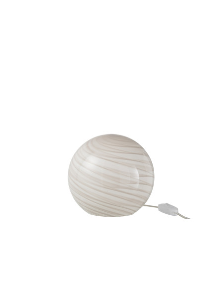 Lampe Dany Rayures Verre Rond Gris PetiteJ-Line Lampe Dany Rayures Verre Rond Gris PetiteJ-Line