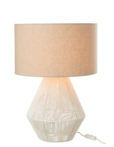 Lampe de table en corde de jute blancheJ-Line