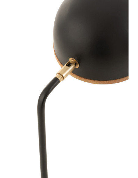Lampe de table Evy en fer/bois noir/naturelJ-Line Lampe de table Evy en fer/bois noir/naturelJ-Line