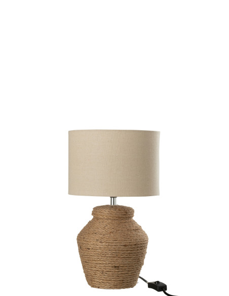 Lampe Meli + Abat-jour en céramique lin marron petitJ-Line Lampe Meli + Abat-jour en céramique lin marron petitJ-Line