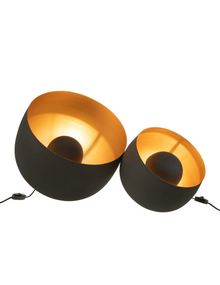 Lampe ronde intérieure en métal doré et noir de grande tailleJ-Line Lampe ronde intérieure en métal doré et noir de grande tailleJ-Line