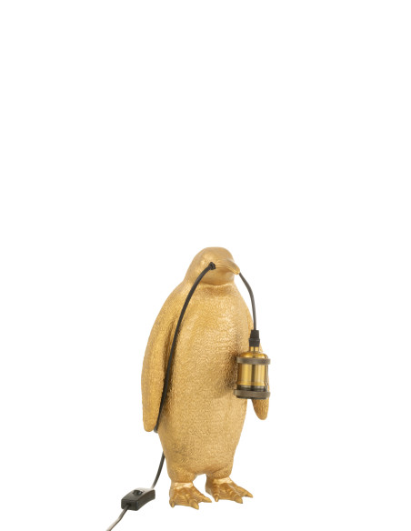 Lampe de table Pingouin en résine dorée petiteJ-Line Lampe de table Pingouin en résine dorée petiteJ-Line