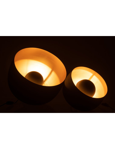 Lampe ronde intérieure en métal doré et noir de grande tailleJ-Line