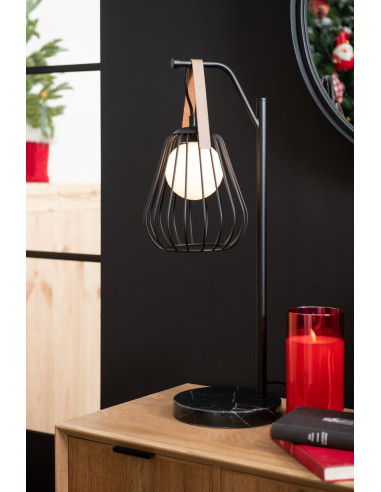 Lampe de table Ignes en acier/marbre noirJ-Line