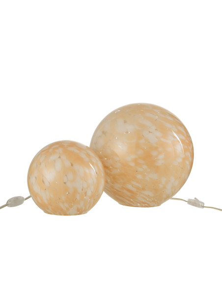 Lampe Melissa Ronde en Verre Beige GrandeJ-Line Lampe Melissa Ronde en Verre Beige GrandeJ-Line