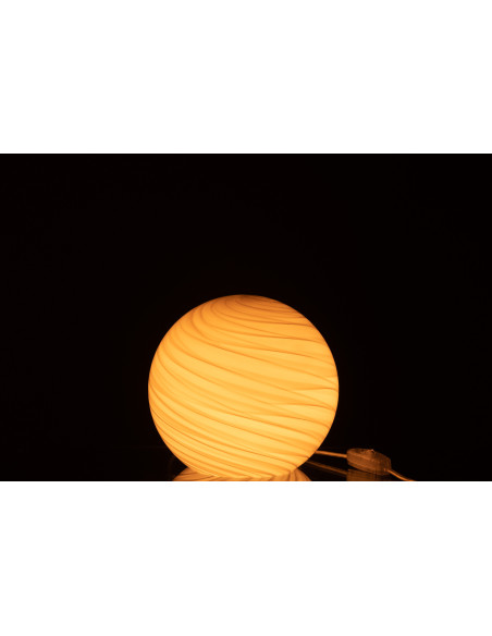 Lampe Dany Rayures Verre Rond Gris PetiteJ-Line Lampe Dany Rayures Verre Rond Gris PetiteJ-Line