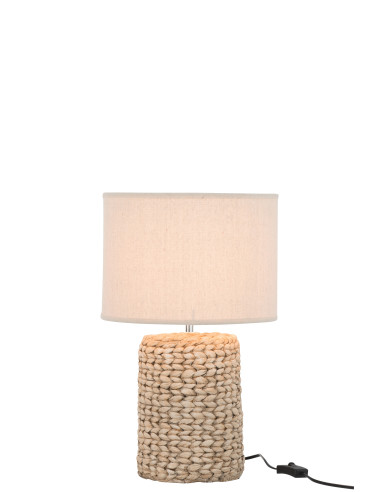 Pied de lampe + abat-jour en tresse épaisse en béton/coton naturel SJ-Line