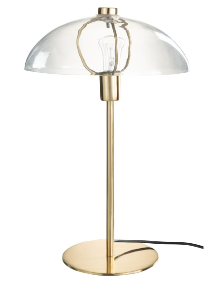 Lampe de table Jeff en métal/verre transparent/doréJ-Line Lampe de table Jeff en métal/verre transparent/doréJ-Line