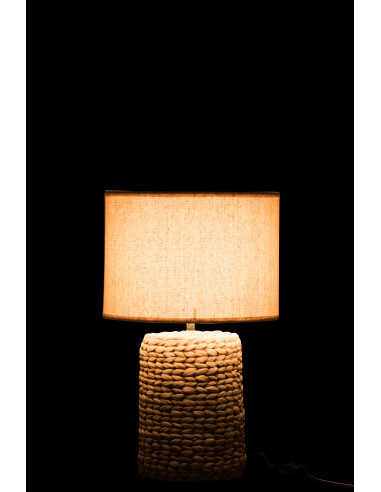 Pied de lampe + abat-jour en tresse épaisse en béton/coton naturel SJ-Line