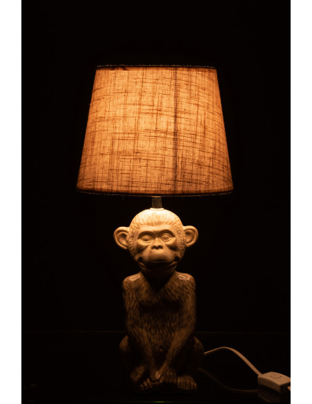 Lampe Singe Cem/Tex Beige/BeigeJ-Line Lampe Singe Cem/Tex Beige/BeigeJ-Line