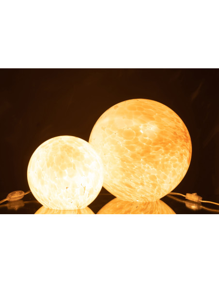 Lampe Melissa Ronde en Verre Beige GrandeJ-Line Lampe Melissa Ronde en Verre Beige GrandeJ-Line
