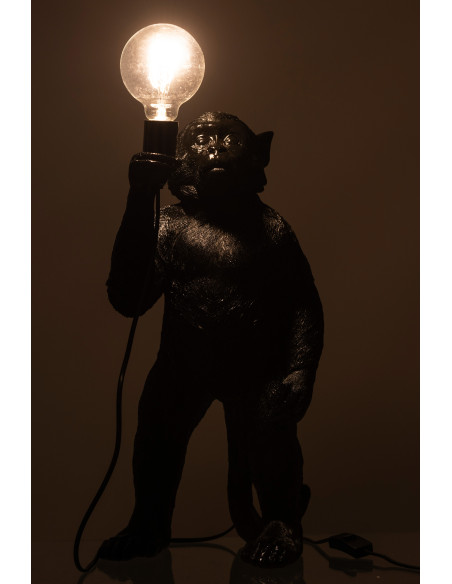 Lampe Singe Debout en Polyrésine NoireJ-Line Lampe Singe Debout en Polyrésine NoireJ-Line