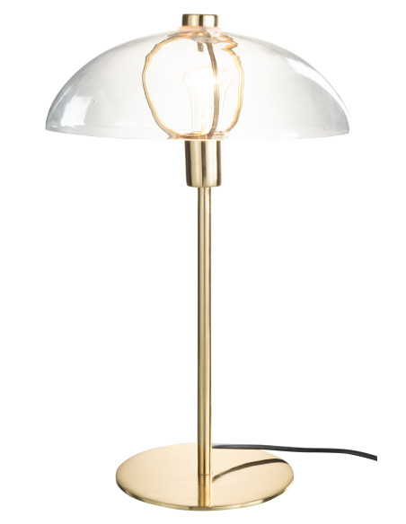 Lampe de table Jeff en métal/verre transparent/doréJ-Line Lampe de table Jeff en métal/verre transparent/doréJ-Line