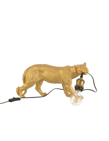 Lampe de table Puma en résine dorée petiteJ-Line Lampe de table Puma en résine dorée petiteJ-Line