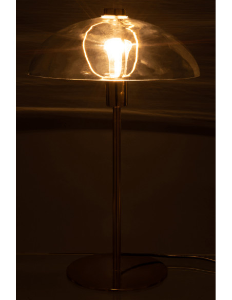 Lampe de table Jeff en métal/verre transparent/doréJ-Line Lampe de table Jeff en métal/verre transparent/doréJ-Line