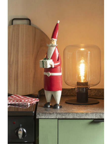 Lampe de table Kiyu en verre/acier transparent/noirJ-Line Lampe de table Kiyu en verre/acier transparent/noirJ-Line