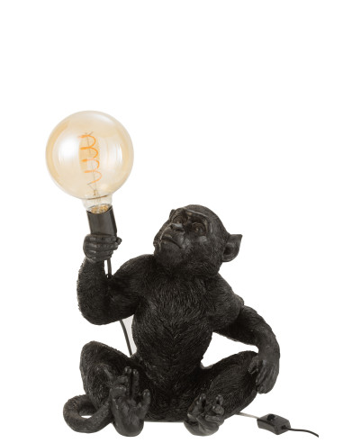 Lampe Singe Assis Poly NoirJ-Line