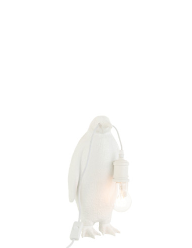 Lampe de table Pingouin en résine blanche petiteJ-Line