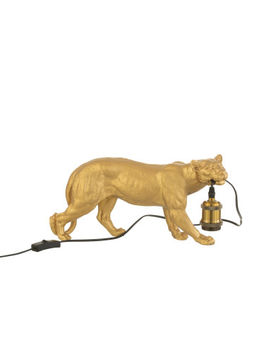 Lampe de table Puma en résine dorée petiteJ-Line