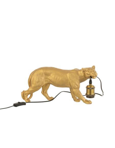 Lampe de table Puma en résine dorée petiteJ-Line Lampe de table Puma en résine dorée petiteJ-Line