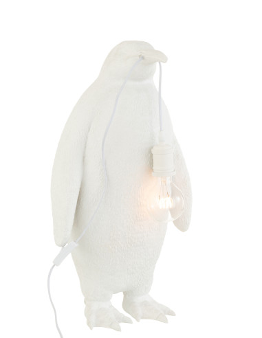 Lampe de table en résine blanche grand pingouinJ-Line