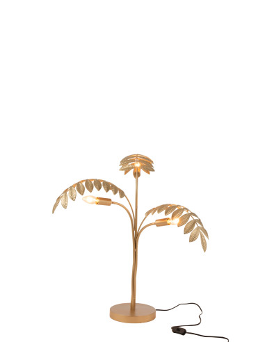 Lampe de table en forme de palmier en zinc doréJ-Line