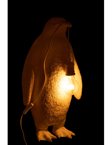 Lampe de table en résine blanche grand pingouinJ-Line