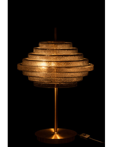 Lampe de table LED en métal/doré en verre fuméJ-Line