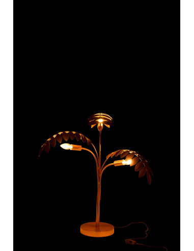 Lampe de table en forme de palmier en zinc doréJ-Line