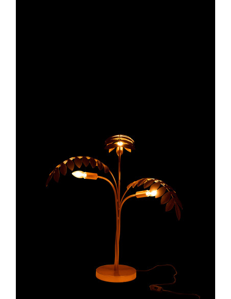 Lampe de table en forme de palmier en zinc doréJ-Line