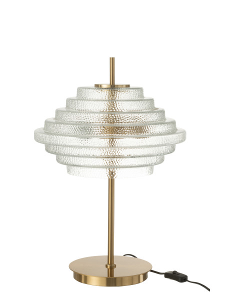 Lampe de table LED en métal doré/verre transparentJ-Line Lampe de table LED en métal doré/verre transparentJ-Line