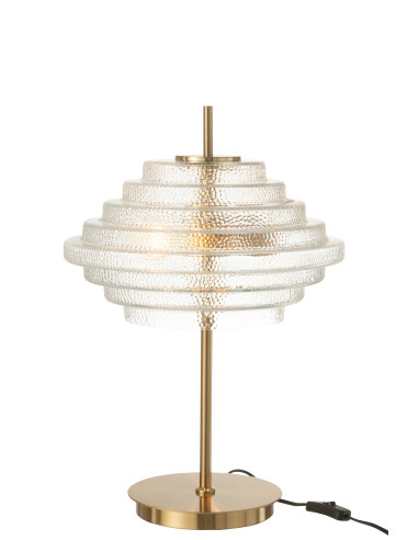 Lampe de table LED en métal doré/verre transparentJ-Line