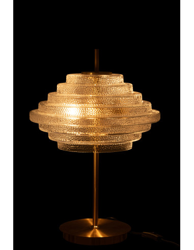 Lampe de table LED en métal doré/verre transparentJ-Line