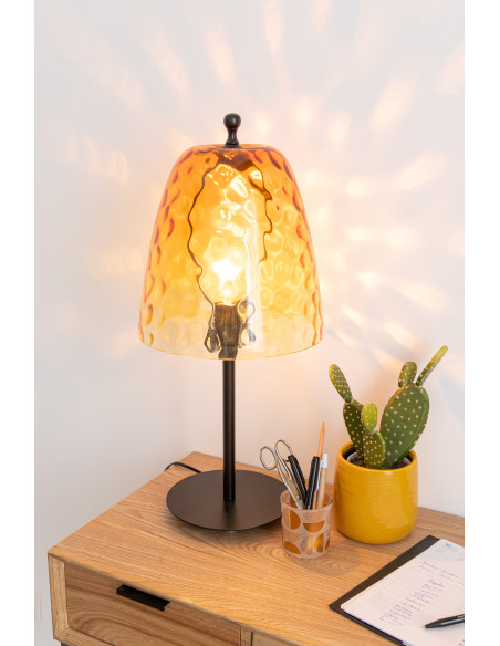 Lampe de table en verre jaune OcéaneJ-Line Lampe de table en verre jaune OcéaneJ-Line