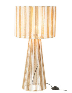 Lampe de table à rayures en métal/papier blanc/naturelJ-Line 2