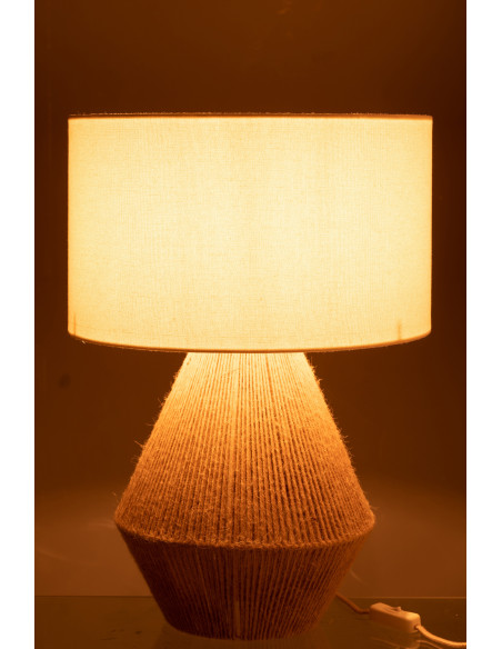 Lampe de table en corde de jute naturelleJ-Line Lampe de table en corde de jute naturelleJ-Line