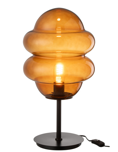 Lampe de table cuillère à miel verre marronJ-Line Lampe de table cuillère à miel verre marronJ-Line