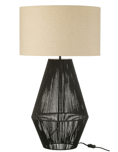 Lampe de table en métal/papier noirJ-Line